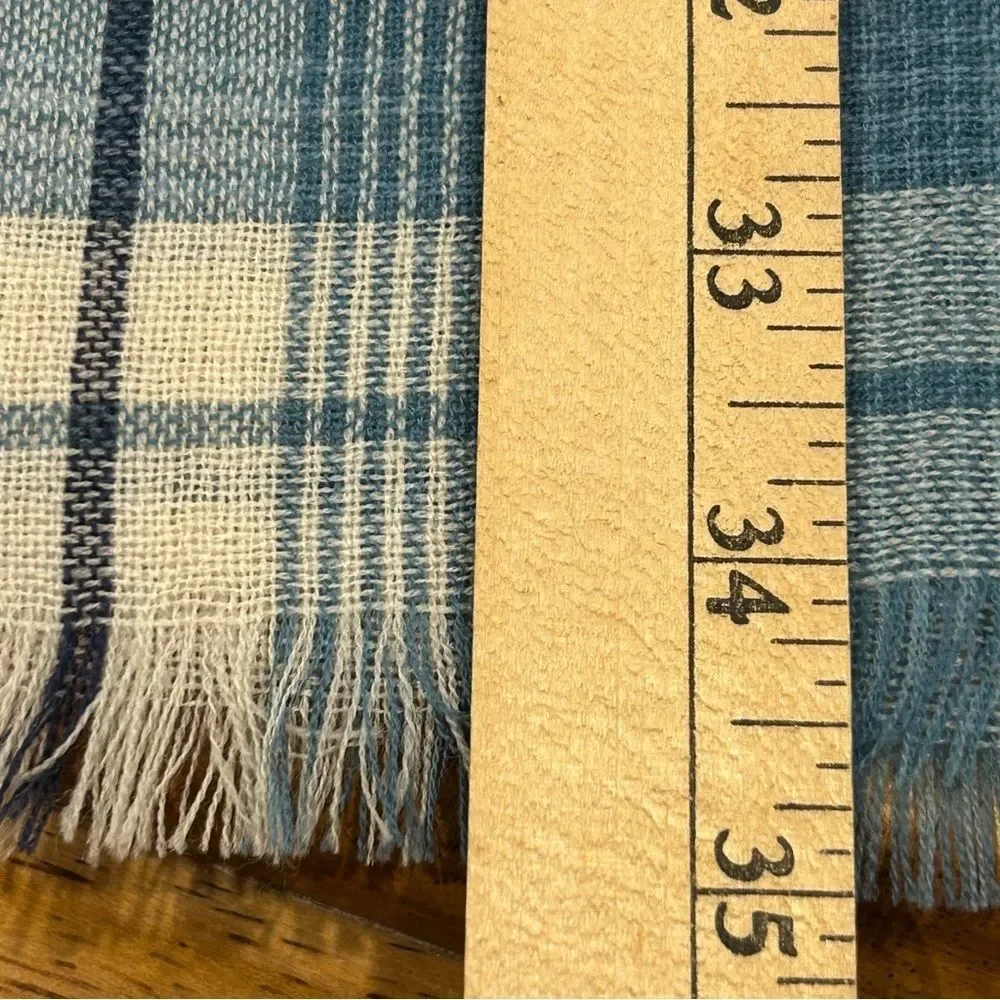 Lands’ End Blue Plaid Winter Scarf